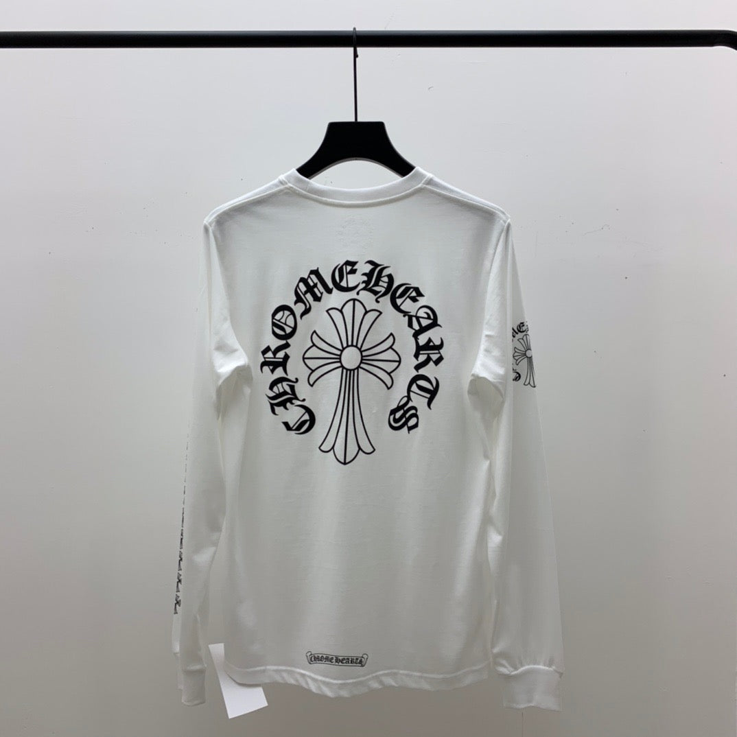 ZB / 크롬하츠 목선 산스크리트 뒷판 말발굽 십자가 긴팔티셔츠 Tee