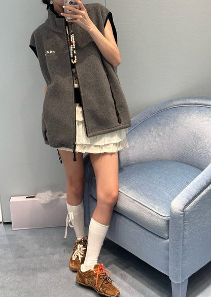 gw/미우미우 남여 그레이 벨벳 조끼