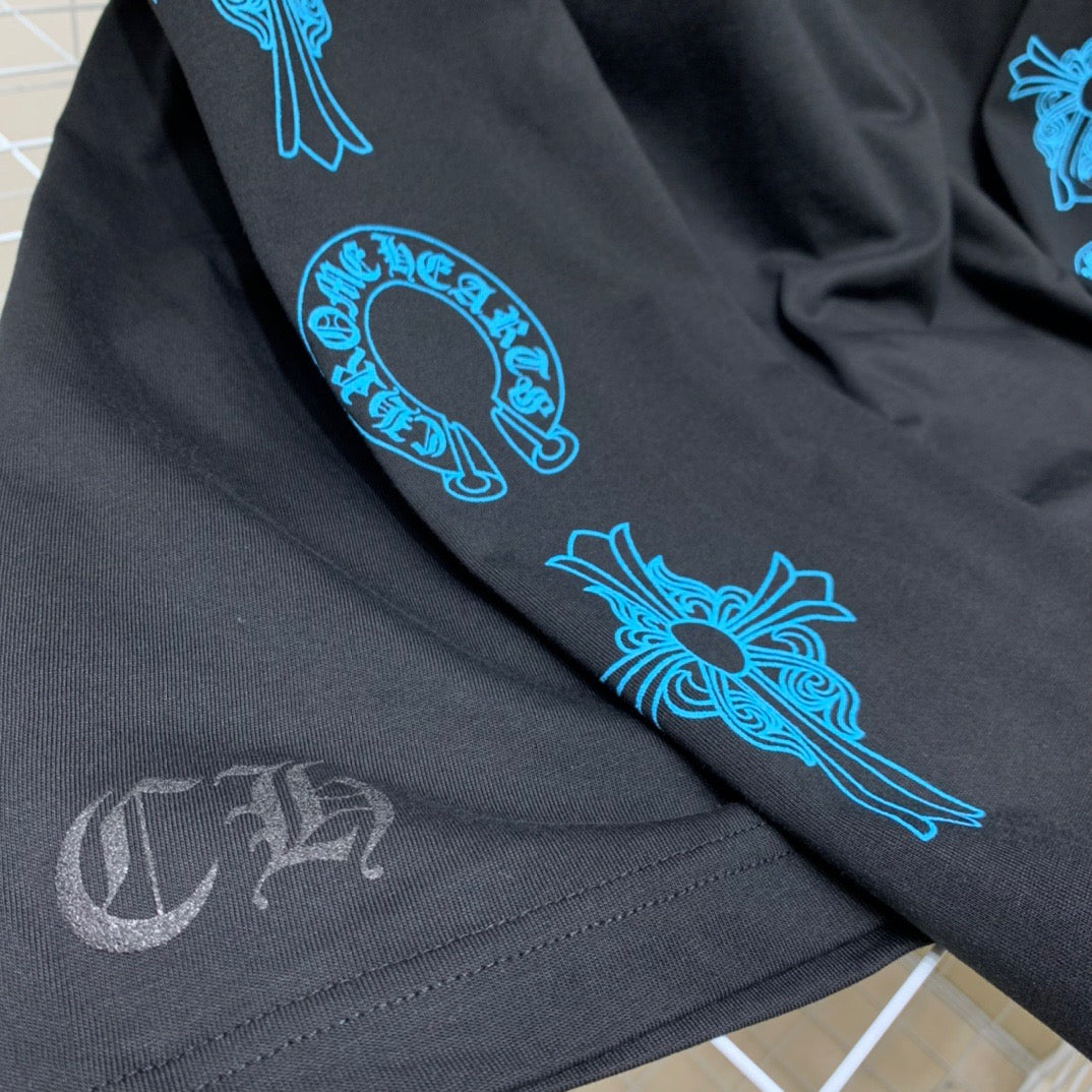 ZB / 크롬하츠 오리지널 아이스블루 십자가 긴팔티셔츠 Tee