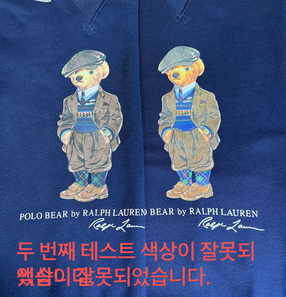 탑폴로 / 폴로 베어 맨투맨 , 캐주얼 프린트 테디 베어 라운드