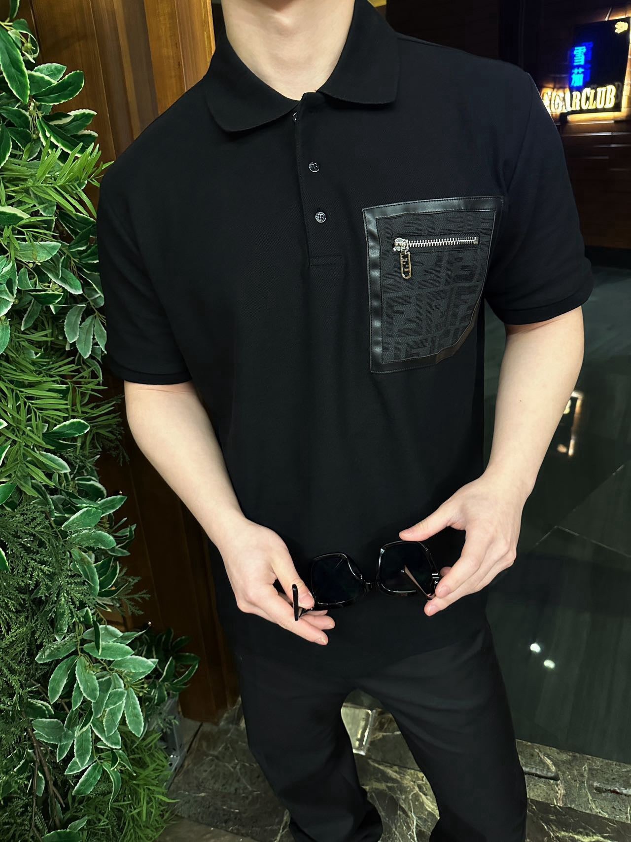 gw/펜디 남성 신상 지퍼 포켓 폴로 반팔 셔츠