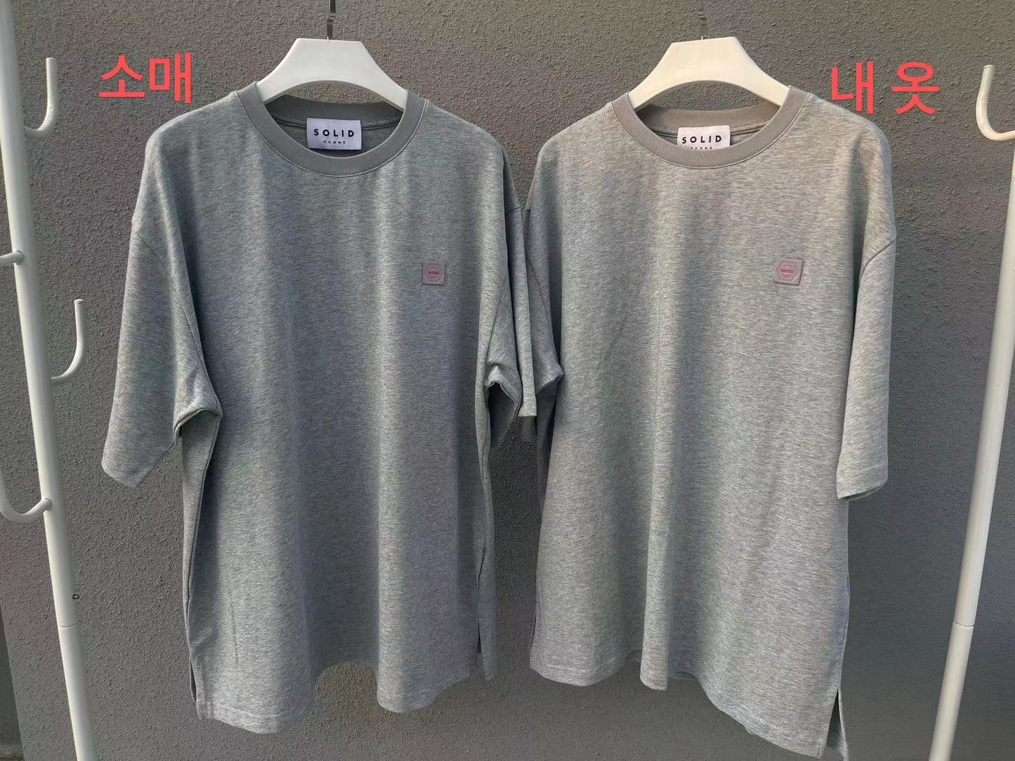 탑솔리드옴므 / 솔리드옴므 루즈핏 자수 라운드 프린트 티셔츠