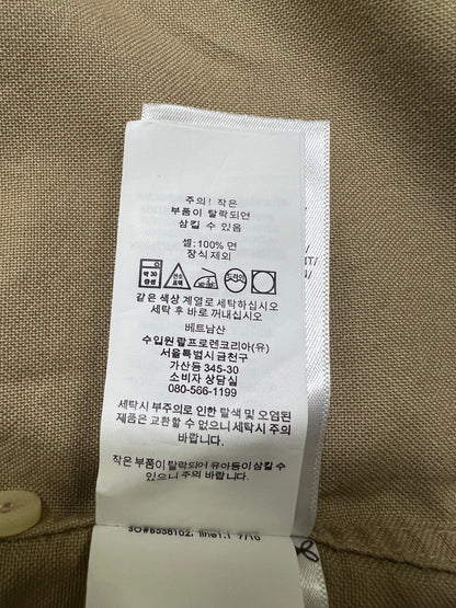 탑폴로 / 폴로 셔츠 , 클래식한 핏 카키색 옥스퍼드 셔츠