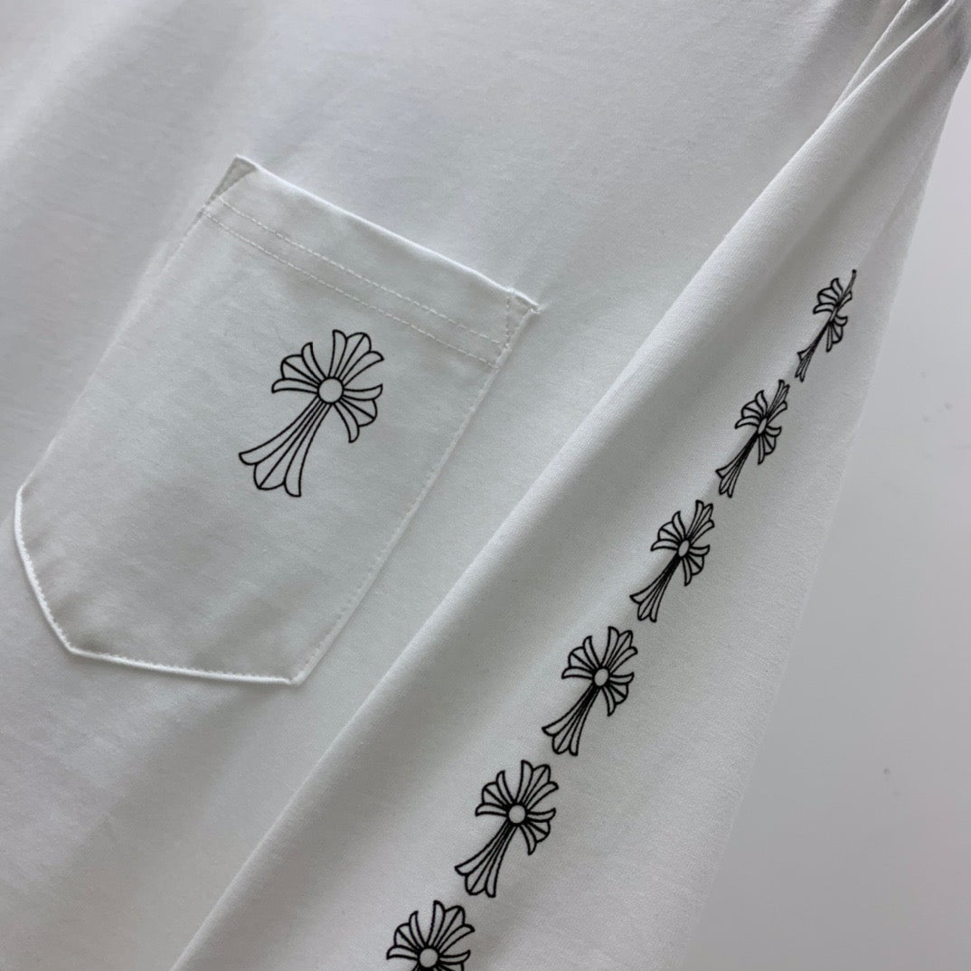 ZB / 크롬하츠 목선 산스크리트 뒷판 말발굽 십자가 긴팔티셔츠 Tee