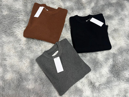 탑아키마 / 마르지엘라  23AW 사각스티치솔리드울풀오버니트