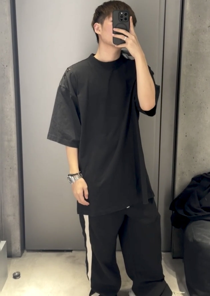 GTR / 발렌시아가 범어 파괴 반팔 티셔츠