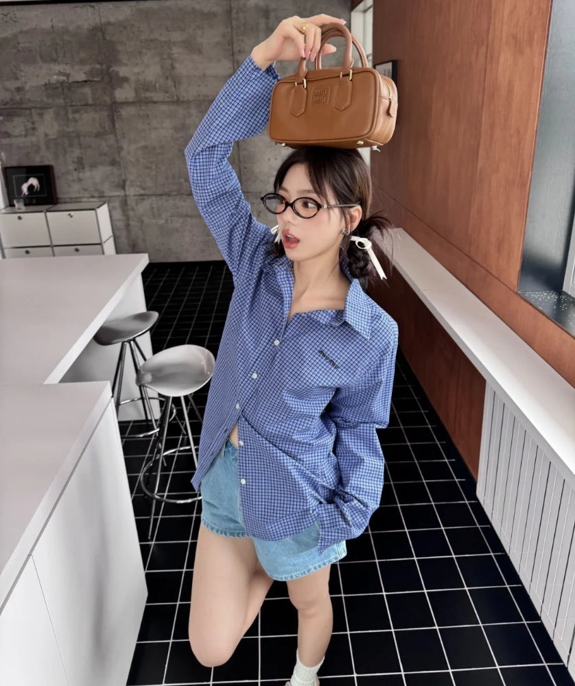 GTR / 미우미우 셔츠 , MIUMIU 24SS 체크무늬 셔츠