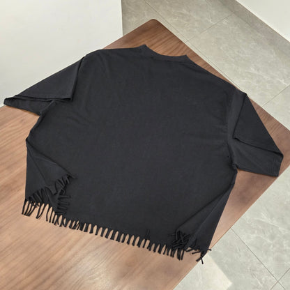 GTR / 발렌시아가 반팔티 , BLCG 24/SS 디스트로이드 스몰 자수 태슬 티셔츠