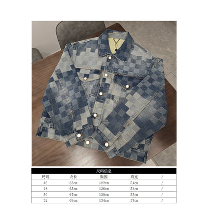 GTR / 루이비통 체커보드 자켓 , 24SS 모자이크 체커보드 데님자켓