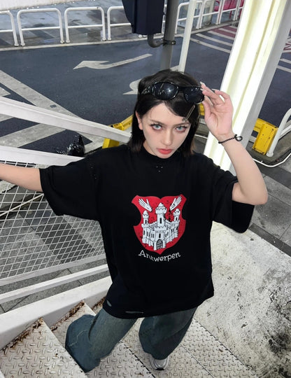 GTR / 발렌시아가 반팔티 , BLCG 24SS 앤트워프 캐슬 버스트 프린트 반팔
