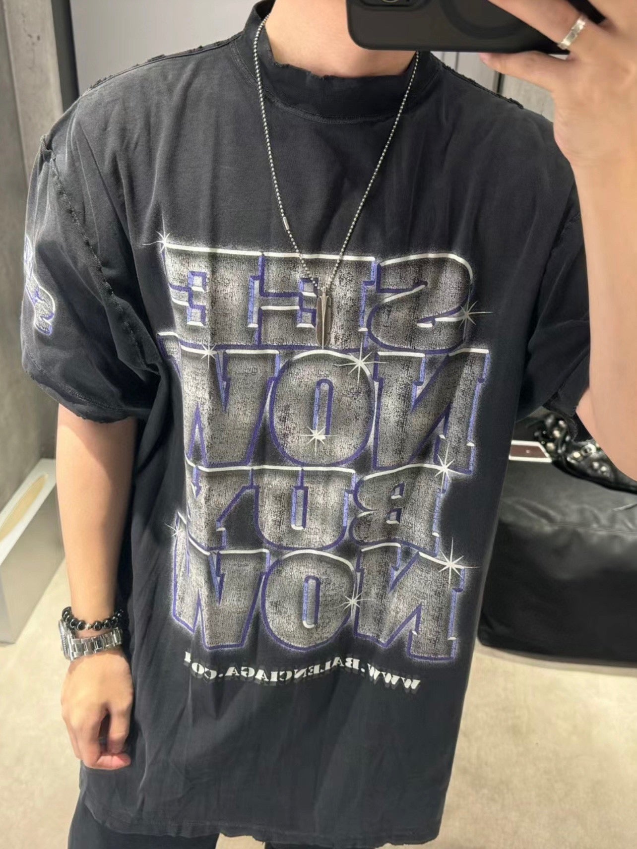 GTR / 발렌시아가 반팔티 , BLCG 24SS 다이아몬드 그라데이션 반소매