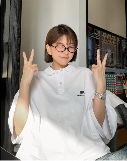 GTR / 발렌시아가 카라티 , BLCG 24SS 레터자수 실루엣 폴로 반소매