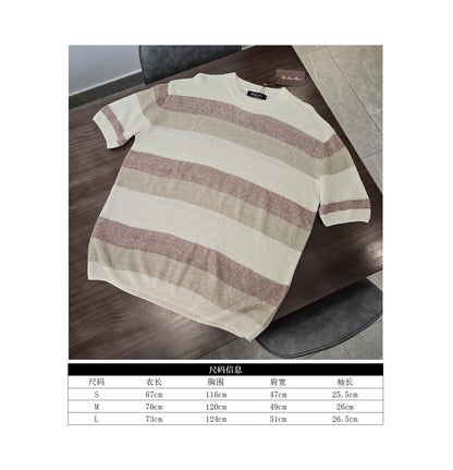 GTR /  로로피아나  반팔 , LP 24SS 스트라이프 린넨 반소매