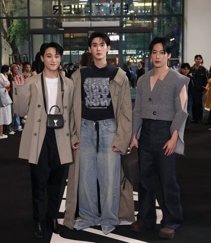GTR / 발렌시아가 청바지 , BLCG 24SS 드로스트링 디스트로이드 와이드 레그 진