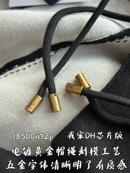 v공장 / 루이비통 그래픽 인따르시아 지퍼 코튼 후드 블랙 화이트