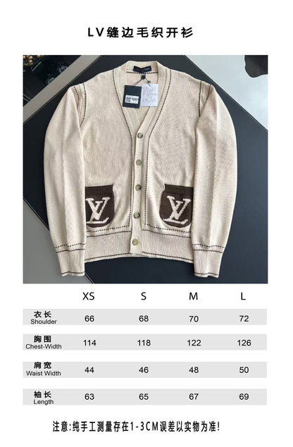 v공장 / 루이비통 시그니처 모노그램 스티치 양모 니트가디건