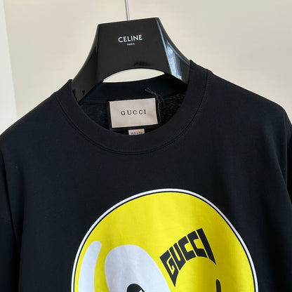 체인2호 / 구찌 긴팔, Gucc*/구찌 24SS 신상 웃는 얼굴 스티치 긴팔 티셔츠 페이크 투피스