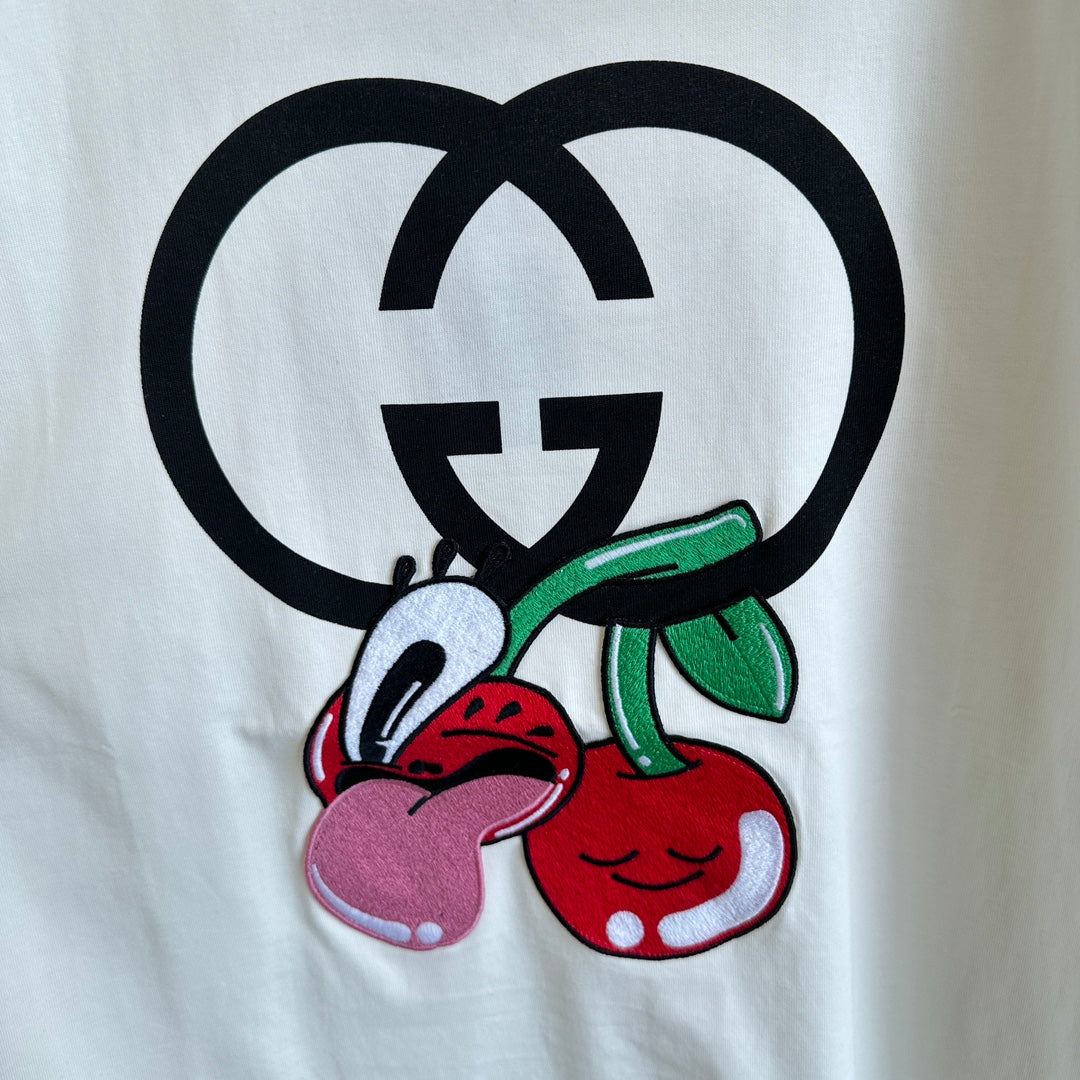 체인2호 / 구찌 반팔, Gucc*/Gucci 24SS 체리 챕터 자수 반팔
