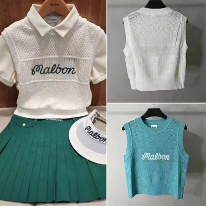 마이골프 / MALBON 초봄 골프 여성 니트조끼