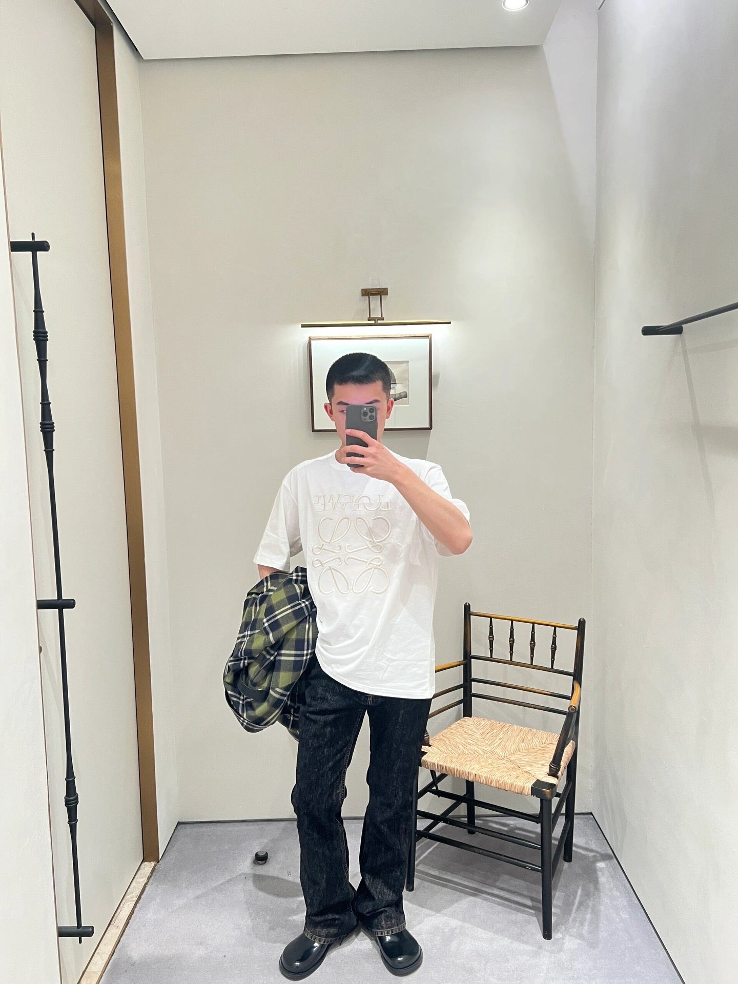 체인2호 / 로에베 트위스트 자수 루즈 반소매 티셔츠 , 로에베 반팔티