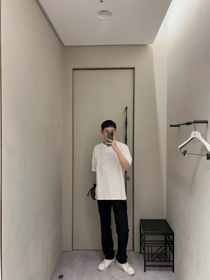 체인2호 / 로에베 트위스트 자수 루즈 반소매 티셔츠 , 로에베 반팔티