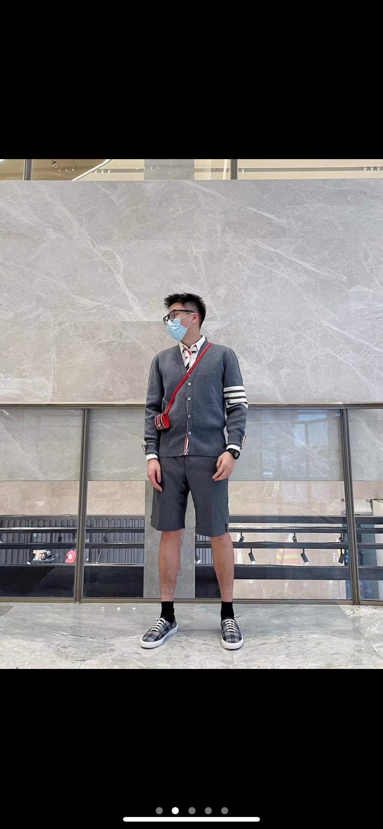 TJ / 톰브라운 면 100% 소재를 특수 가공 퓨어코튼 남성용 가디건