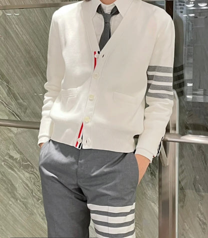 TJ / 톰브라운 면 100% 소재를 특수 가공 퓨어코튼 남성용 가디건