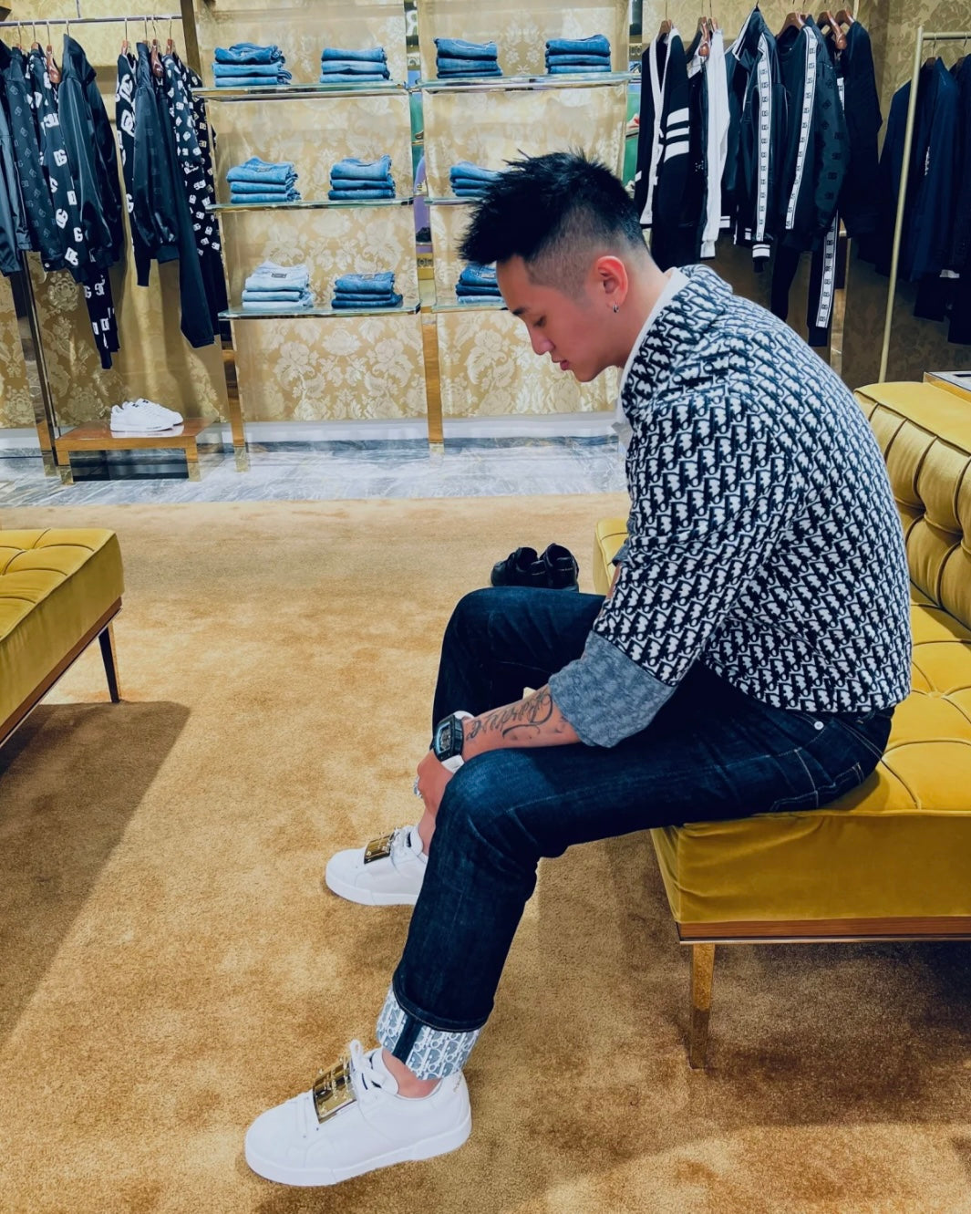 TJ / 디올 청바지 , Ran 데님 팬츠