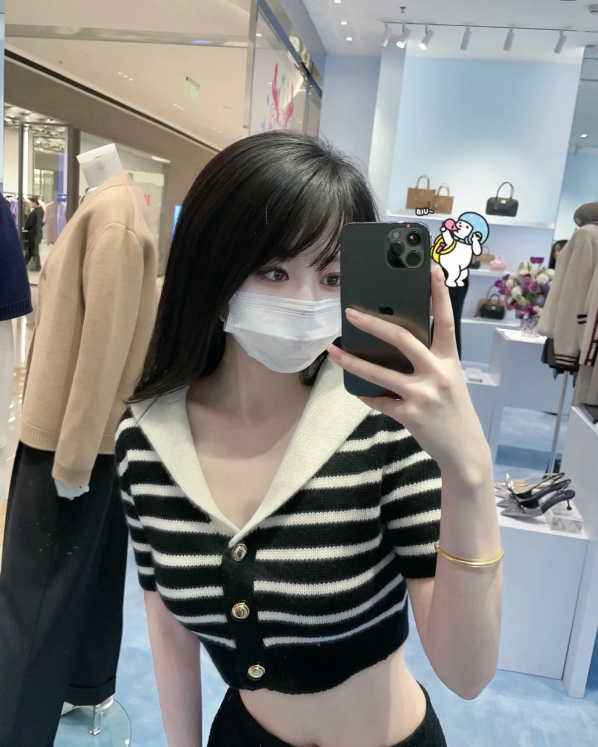 TJ셀러 / 미우미우 여성 네이비 칼라 캐시미어 스웨터