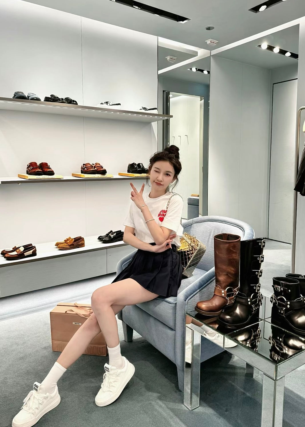 TJ셀러 / 미우미우 반팔티 , 여성 저지 코튼 반팔 티셔츠