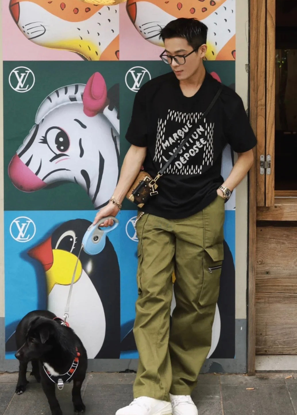 TJ셀러 / 루이비통 반팔티 , LV 자수 코튼 티셔츠