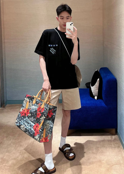 TJ셀러 / 루이비통 반팔티 , LV 코튼 쇼트 슬리브 비즈 크루넥 셔츠