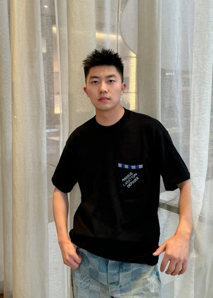 TJ셀러 / 루이비통 반팔티 , LV 코튼 쇼트 슬리브 비즈 크루넥 셔츠