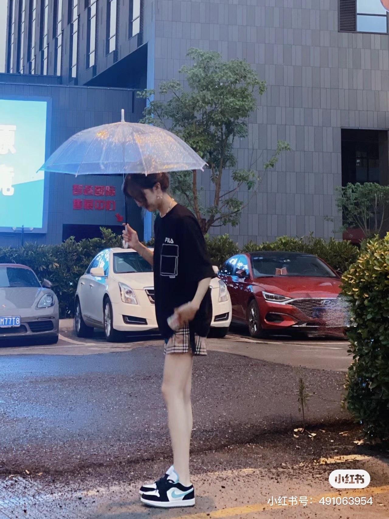대리석 / 버버리 여성 반바지 , 블랙 보더 체크 무늬 반바지