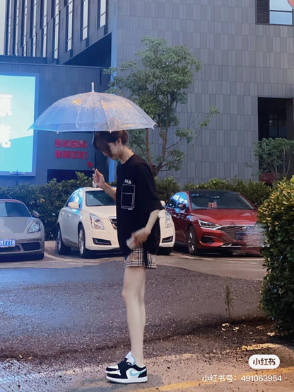 대리석 / 버버리 여성 반바지 , 블랙 보더 체크 무늬 반바지