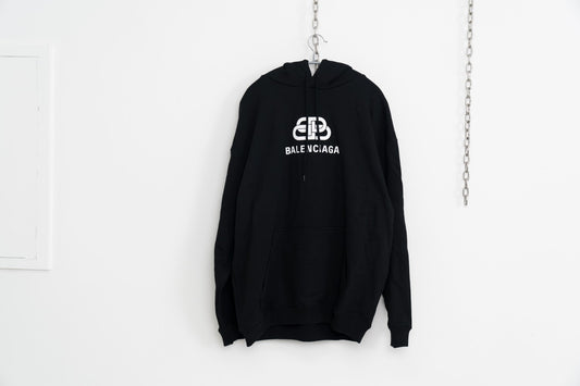 체인 / 발렌시아가 Bb 로고 문자 패턴 프린트 후드티