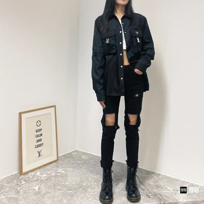체인 / 프라다버튼 루즈 탈부착 긴팔 셔츠 자켓