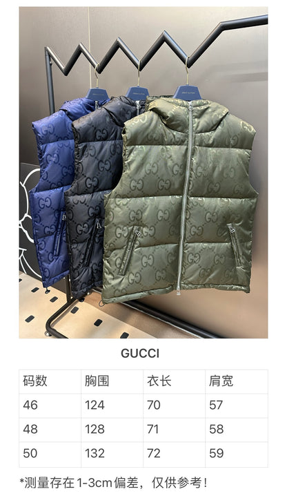 체인2호 / 구찌 패딩조끼, 구찌 다크 패턴 자카드 다운 베스트