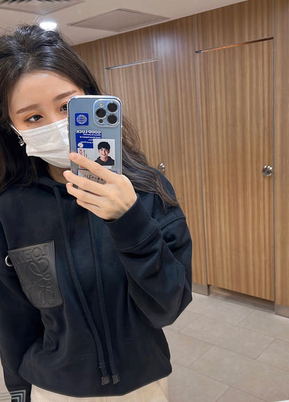 체인2호 / 로에베 가죽 라벨 스웨트셔츠, 로에베 후드티