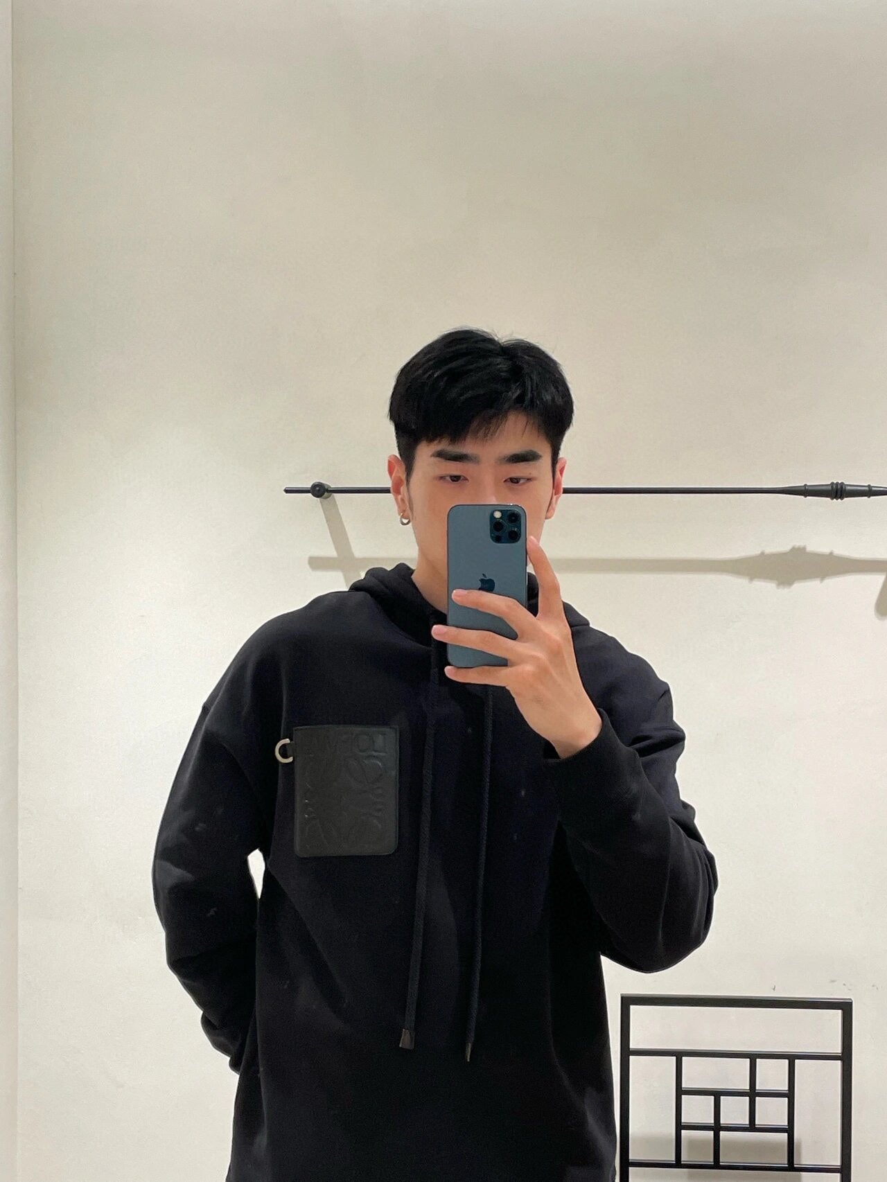 체인2호 / 로에베 가죽 라벨 스웨트셔츠, 로에베 후드티