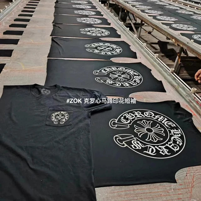 ZOK / 크롬하츠 반팔티 , 등판 말발굽 프린트 로고 반팔