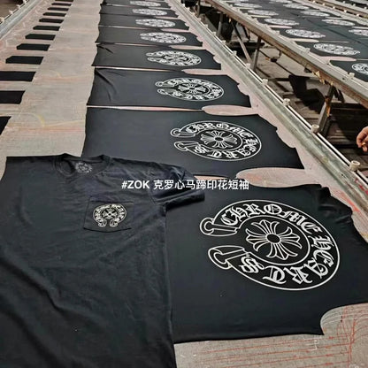 ZOK / 크롬하츠 반팔티 , 등판 말발굽 프린트 로고 반팔