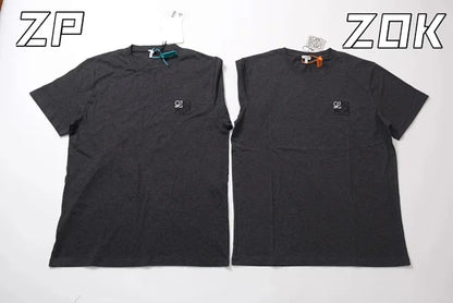 ZOK / 로에베 반팔티 ,로고 자수 차콜 그레이