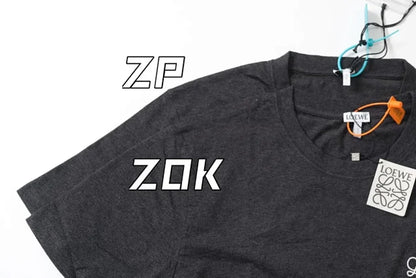 ZOK / 로에베 반팔티 ,로고 자수 차콜 그레이