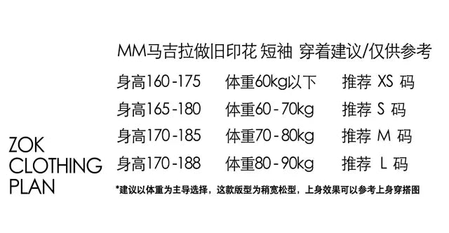 zok 공장 / 메종마르지엘라 남성 반팔 티셔츠