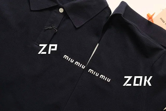 zok 공장 / 미우미우 남성 여성 폴로넥 반팔 셔츠