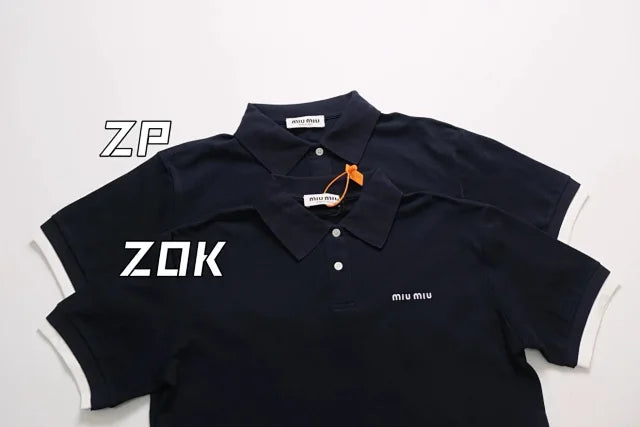 zok 공장 / 미우미우 남성 여성 폴로넥 반팔 셔츠