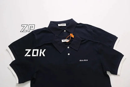 zok 공장 / 미우미우 남성 여성 폴로넥 반팔 셔츠
