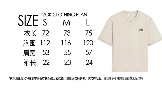 ZOK / 아미 반팔티I 레터링 자수 반팔