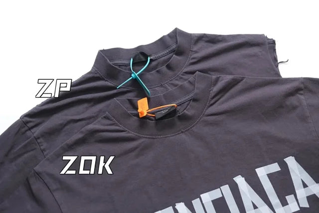 ZOK /  발렌시아가 파리 테이프 프린트 반팔 워싱 블랙